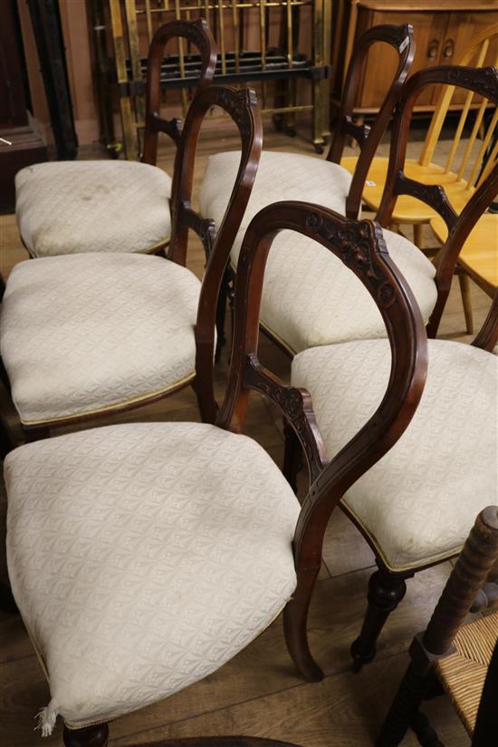 A set of six Victorian dining chairs